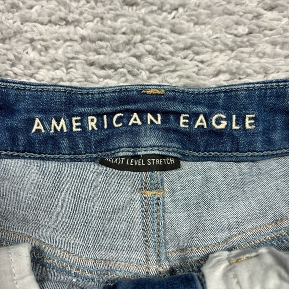 American Eagle Jeans Womens 2 Short Curvy Hi Rise Jegging Stretch Distressed - Picture 2 of 6